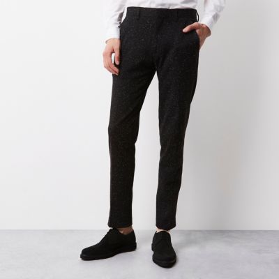Black textured Vito tux trousers